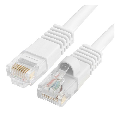 Cabo De Rede  Ethernet Lan Rj45 Cat5e  - 2 Metros - Branco