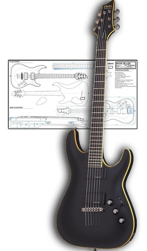 Plano Para Luthier Guitarra Schecter C-1 (escala Real)