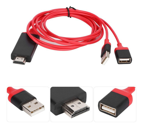 Cable Adaptador Usb Macho Y Hembra A Hdmi Hdtv 1080p Av