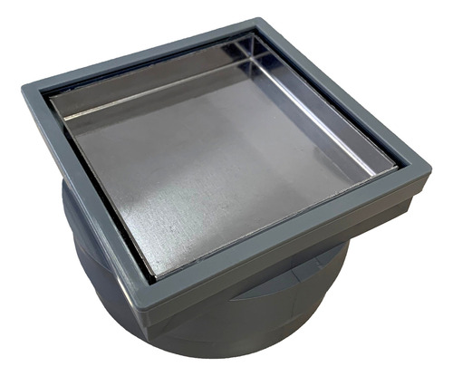 Desague 10x10 Gris Vista Dual Porcel/inox Acuadual Baño Me