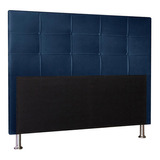 Cabeceira Para Cama Box Solteiro 90 Roma Suede Azul Marinho