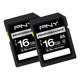 Tarjeta Sd Pny De 16 Gb, Paquete De 2 Unidades, Clase 4 (p-s