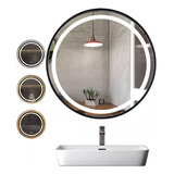 Espejo Circular Del Baño Con Luz Táctil Tricolor Led Moderna