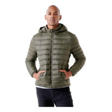 Campera De Abrigo Hombre Puffer Capucha Desmontable 