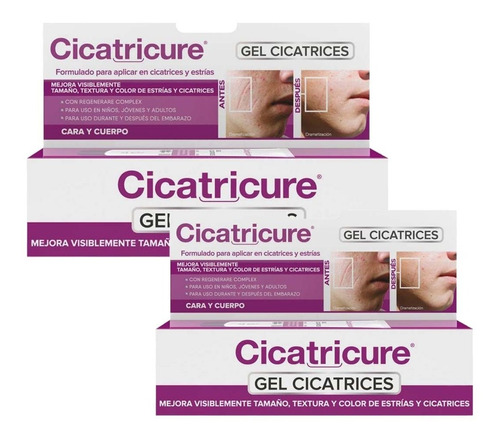  Pack Cicatricure Gel Cicatrices Y Estrías 60 + 30 Gramos