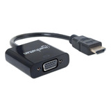 Adaptador Manhattan Hdmi Macho - Vga Hembra 22cm Negro /vc