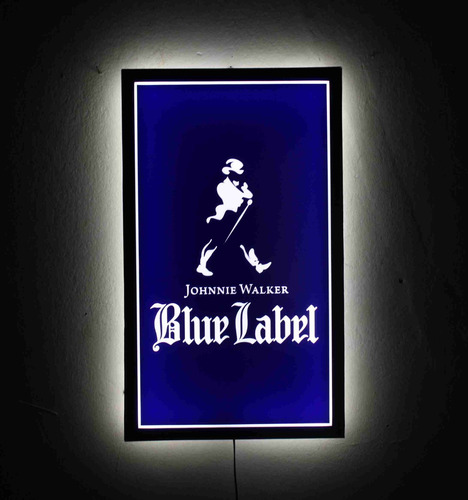 Cartel Luminoso Led Whisky Johnnie Walker Blue Label  Bar