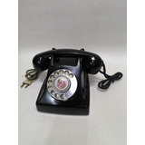 Teléfono De Mesa Antiguo 1940 En Baquelita Y Porcelana 
