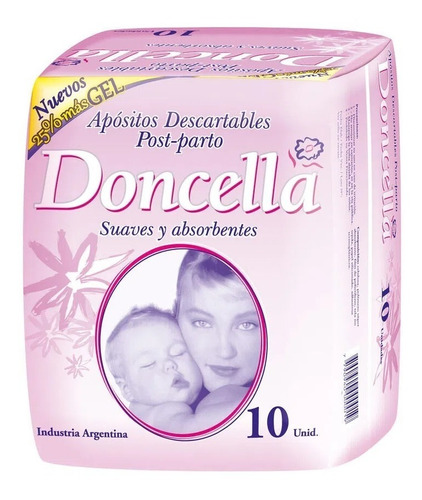 Doncella Apósitos Post Parto Descartables X 10 Unidades