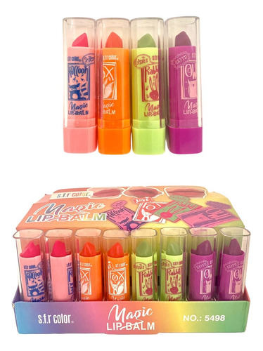 Caja Mayoreo 48 Labiales Mágicos Frutas Cambia De Color