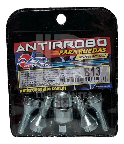 Bulones Tuercas Antirrobo 207 208 308 408 508 Llanta Chapa