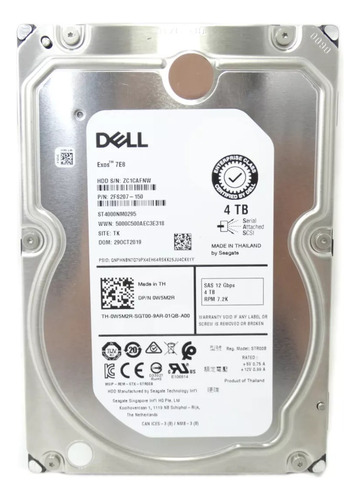 Hd Sas Dell 4tb Sas 3,5  7.2k St4000nm0295 Dp/n: 0w5m2r Disco Rígido Interno Servidor