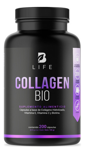 Biotina, Colageno Y Vitamina E 200 Cápsulas B Life