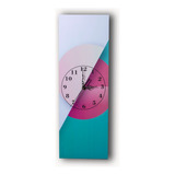 Reloj De Pared Decorativo Abstrato Fuccia Y Turquesa