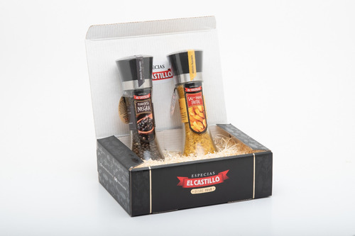 Box Gourmet Set Pimienta Negra En Grano Y Sal Papas Fritas