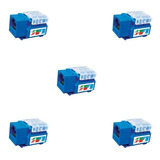 Paq 5 Sbe-sbe-jackc6-bl, Jack Categoría 6 Color Azul 