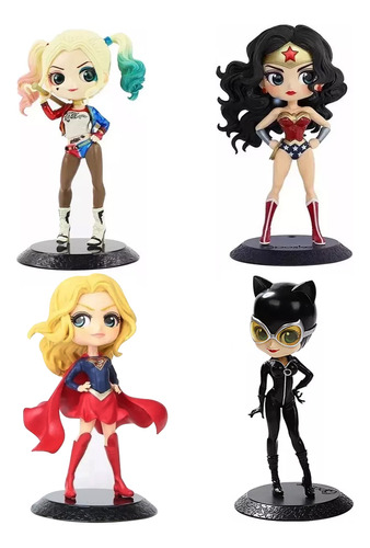 4 Qposket Mulher Maravilha, Harley, Mulher Gato Super Girl