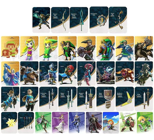 Cartão Mini Nfc De 38 Unidades Para Amiibo The Legend Of Zel