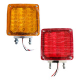 X2 Foco Cuadrado Bicolor Led Doble Cara Para Camion 12v 24v 