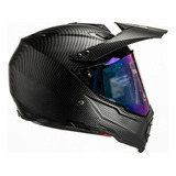 Casco Para Motociclista Kov Kx1 Negro Carbón Doble Proposito