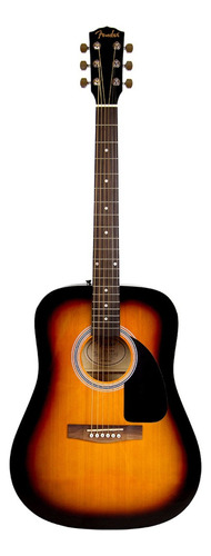 Guitarra Acústica Fender Dreadnought Fa-115 Para Diestros Sunburst Nogal Brillante