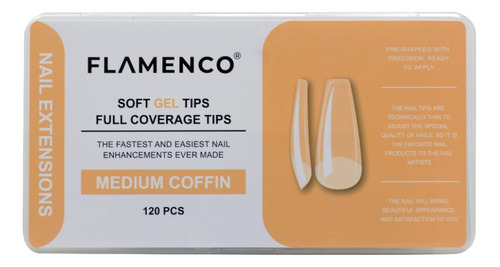 Tips Soft Gel Cobertura Completa Con Porosidad 120 Flamenco 