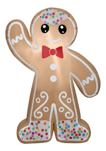 Inflable Navideño Gingerbread Boy 1.2metros Luz Navidad
