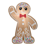 Inflable Navideño Gingerbread Boy 1.2metros Luz Navidad