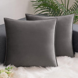 Comvi Cojines Gris Oscuro Para Sofá - Almohadas Decorativas,