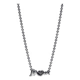 Collar Pandora Mom Mamá Pavé Corazón Brillante 45cm Plata