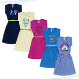 Kit 5 Vestidos Verão Modinha Menina Infantil Barato Atacado