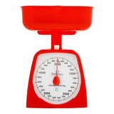 Bascula Mecánica De Cocina Para 5 Kilos Charola Desmontable Color Rojo