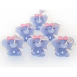 Sweet Baby Co. - Paquete De 6 Velas De Elefante Rosa Para Ni