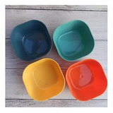 Pack 4 Bowl Pocillo Cereal Postre Plastico Reutilizable 12cm Color Multicolor