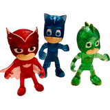 3 Heroes En Pijama Con Luz Articulados Movibles 15 Cm 3 Pzs