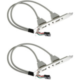 2 Conectores De Placa Base 2 X Usb 2.0 A 9 Pines Blancos