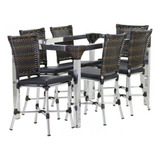 Conjunto 6 Cadeiras Angra E Mesa De Jantar Haiti Em Alumínio