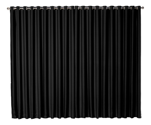 Cortina Blackout Grande Sala 6,00 X 2,60 Tecido Supremo Luxo Cor Preto