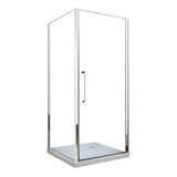 Box De Ducha Rectangular Cromo Milano - 90cm Con Receptáculo