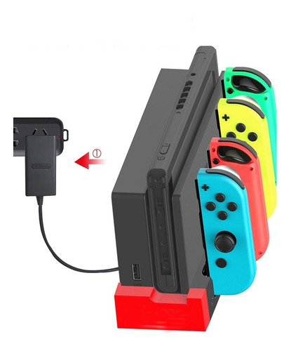 Base Carga Soporte Joy Con Cuádruple Dock Nintendo Switch