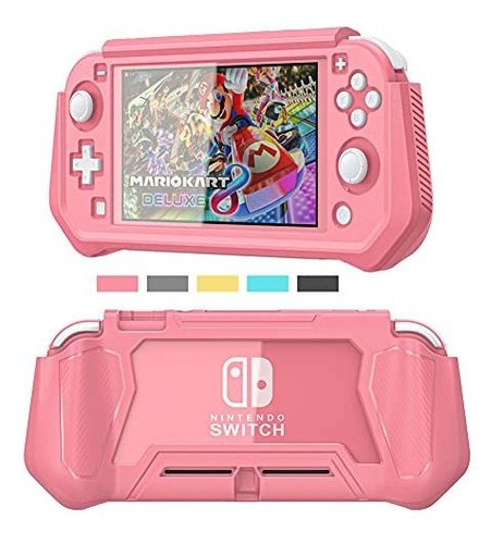 Protector Para Nintendo Switch Lite De Color Rosa Con Agarre