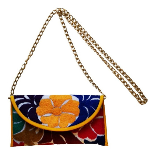 Bolsa Mujer Artesanal, Bordada A Mano Tipo Clutch, Oaxaca.