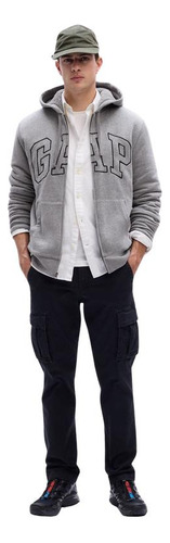 Polerón Hombre Gap Logo Sherpa Con Cierre Gris