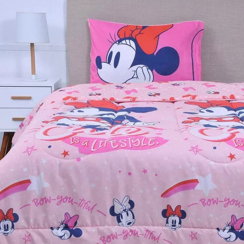 Coberto 1.5 Plazas Reversible + Funda Minnie Microfibra