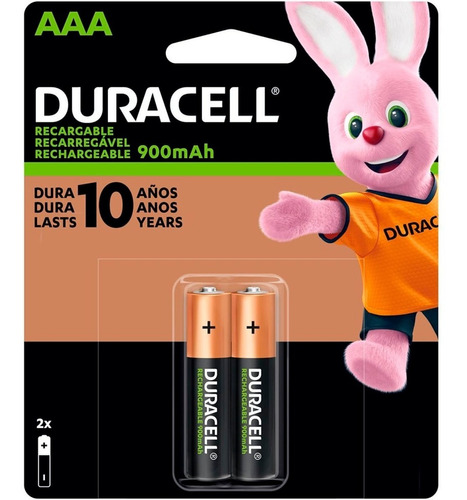 Pilha Duracell Alcalina Aaa Recarregável Com 2 Unidades