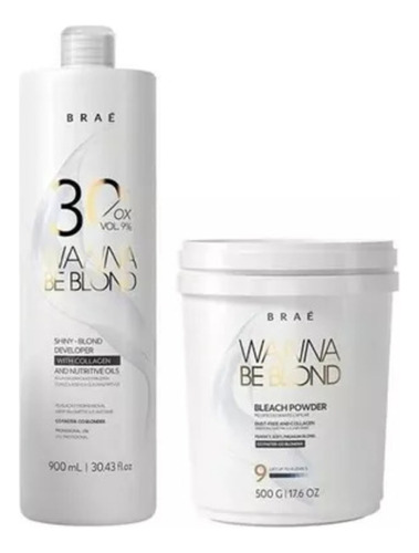 Braé Pó Descolorante 500g + Ox Wanna Be Blond 30 Vol 900ml