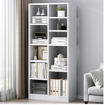 Librero Blanco Moderno de 50x20x150CM-Estantería de 6 estantes | Meses sin interés