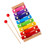 Colorido Xilófono Para Niños, 8 Tonos, Barras De Madera Prof