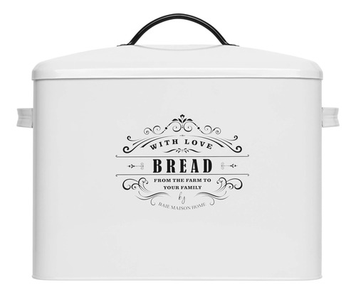 Caja De Pan Blanca Extra Grande Para Encimera De Cocina, Cap