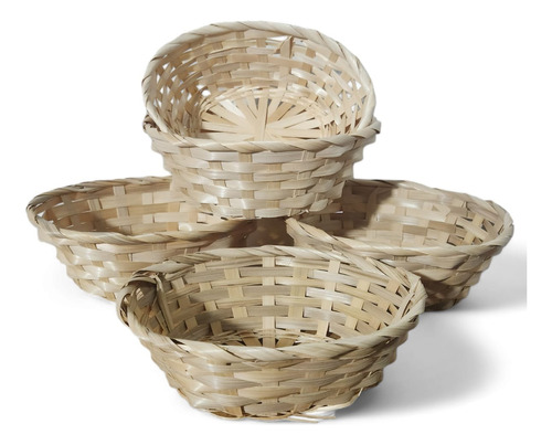 Set X5 Panera Canasta Cesto Mimbre Picnic Oval 22 Cm Puerto5